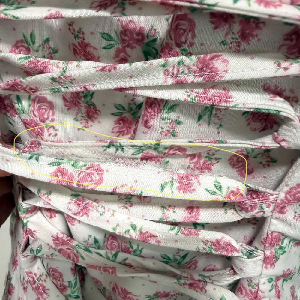 Petal & Pup Milkmaid Floral Maxi Dress M Pink Roses Corset Basque Waist Cottage - Picture 12 of 13